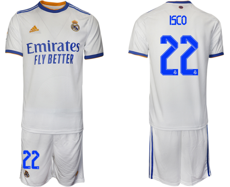 Men 2021-2022 Club Real Madrid home white #22 Soccer Jerseys->real madrid jersey->Soccer Club Jersey